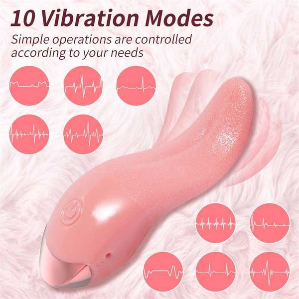 Massaggiatore giocattolo del sesso Realistico leccare la lingua vibratore stimolazione del clitoride femminile pompino macchina per l'orgasmo adulto per le donne prodotti