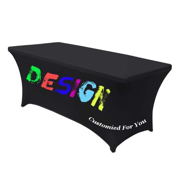 Tale da mesa Capas de casamento retangulares personalizadas Capas de festas de casamento de spandex Evento