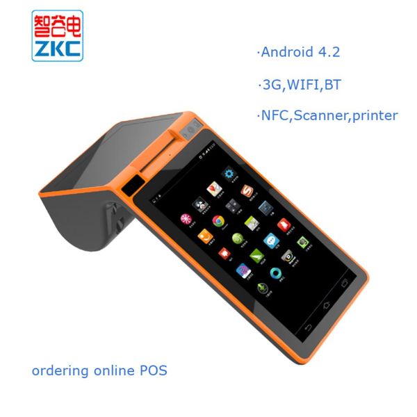 Impressoras de 7 polegadas Mobile Android POS Terminal com impressora térmica Código de barras Handheld Smart POS