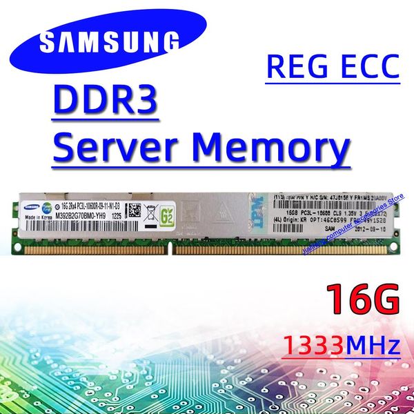 RAMS Samsung Server Memory Reg ECC DDR3 16GB 32GB 1066MHz 1333MHz 1600MHz RAM PC3 8500R 10600R 12800R 14900R