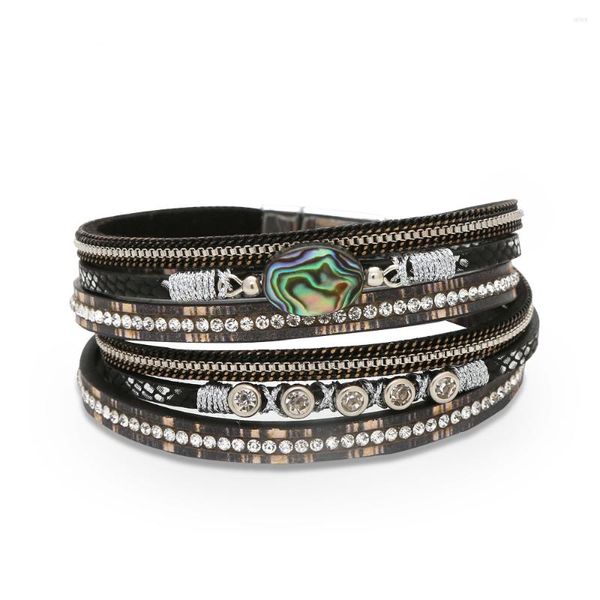 Link Bracelets Bracelete feminina Creative Abalone Shell Water Diamond Magnet Fivelele Temperamental Jóias personalizadas