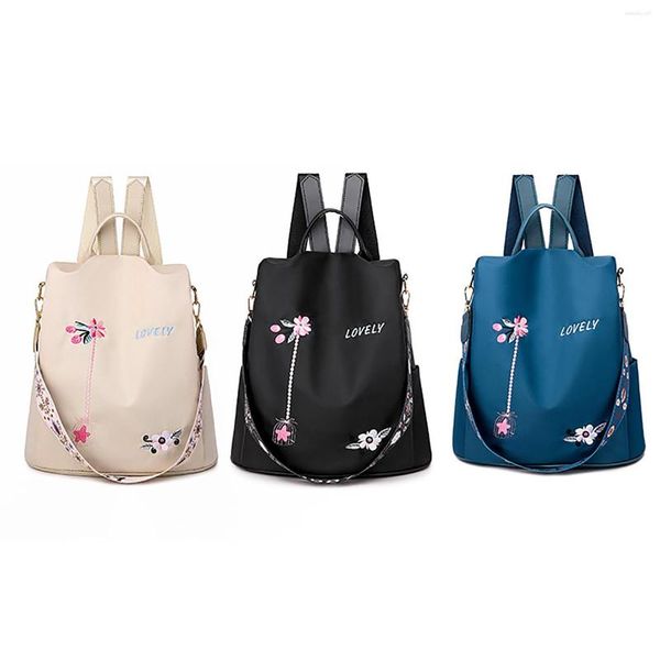 Школьные сумки женская простая мода с одно плечо -плечо с двойным использованием цветочных сворот