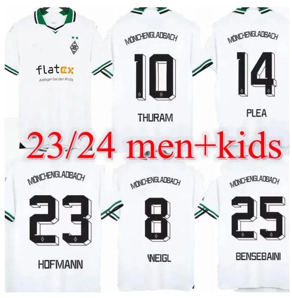 23 24 Camisas de futebol Monchengladbach 2023 2024 Gladbach THURAM PLEA STINDL Bensebaini NEUHAUS GINTER HOFMANN EMBOLO Homens Crianças Kits Camisas de Futebol TAILÂNDIA adulto 88