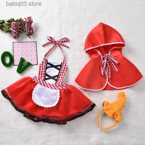 Pagliaccetti Newborn Puntelli Pagliaccetto Cappuccetto Rosso Costume Baby Costume T230529