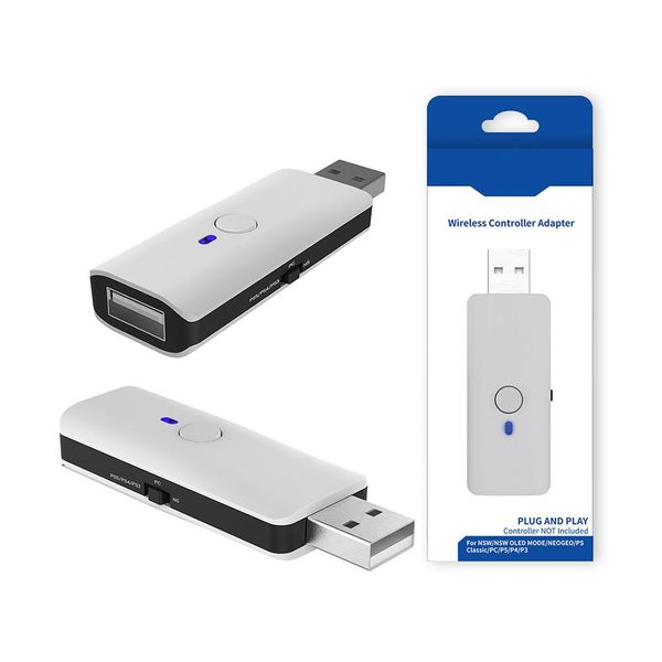 Adapter Wireless USB Adapter für PS5/PS4/NS/PC/P3 Controller Empfänger Sender Spielkonsole Zubehör mit Pairing-Taste LED