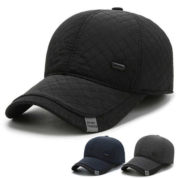 Snapbacks de meia idade de meia idade Proteção de ouvido dos homens Capace de beisebol de beisebol etono quente e inverno chapéu de pai grosso G230529