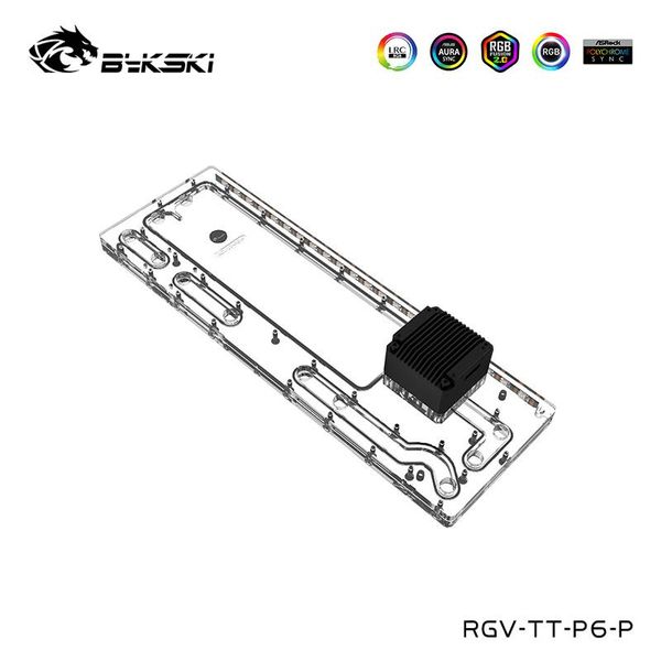 Unidades Bykski Placa de distro acrílica para Thermaltake Core P6 TG Caixa de computador Tanque de água Refrigeração de água RGB Reservatório RGVTTP6P