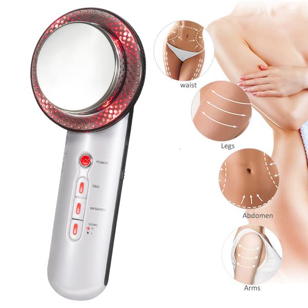 Massaggiatore per il viso 3 in 1 Lifting EMS Dispositivo per massaggiatore per il corpo ad ultrasuoni a infrarossi Ultrasuoni Dimagrante Fat Cavitation Face Beauty Machine 230526