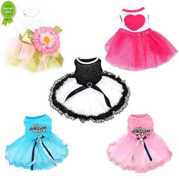 Neue Baumwoll -Spitzenkristalle Guipure Hunde Kleider Rock Welpe Outfit Prinzessin Girl Hunde Kleidung Kostüme Haustier Produkte gga004