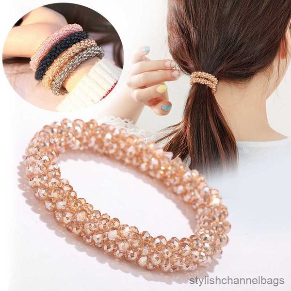 Andere Mode Kristall Haargummi Scrunchies Für Frauen Haar Elegante Elastische Gummibänder Seil Pferdeschwanz Halter Schmuck