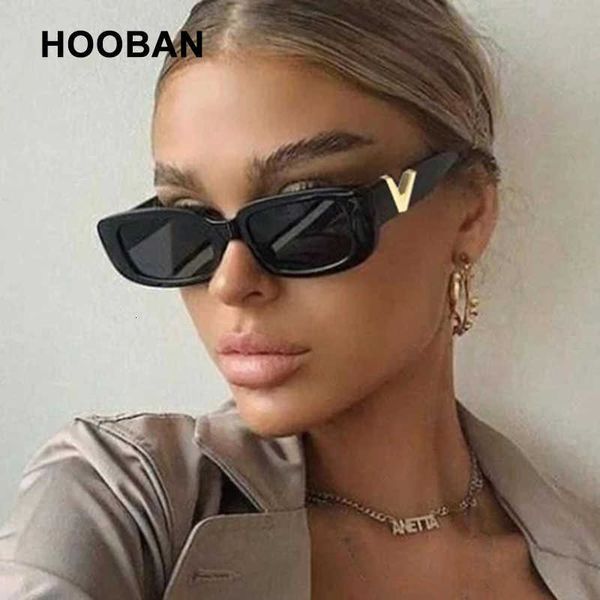 Mode Sonnenbrillen Luxus Marke Outdoor Sommer HOOBAN Cat Eye Frauen V Sonnenbrille Für Damen Klassische Rechteck Driving Shades UV400