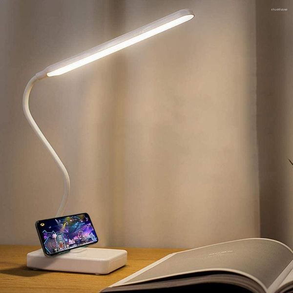 Tischlampen Schnurlose Schreibtischlampe Leselampe Wiederaufladbarer Akku Touch 3 Modi Dimmbarer Schwanenhals für Kinderzimmer Nachttisch