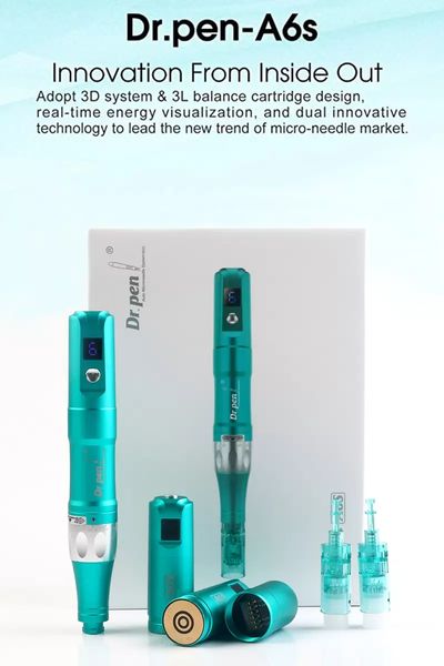 penna per la bellezza del viso Ultima A6S Professional LED 6 velocità Auto microneedle Dermapen Microneedling Mesoterapia per la bellezza