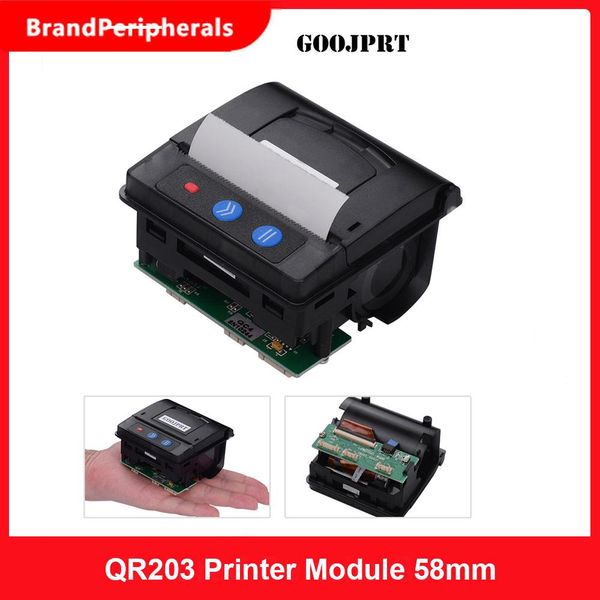 Drucker Goojprt QR203 Druckermodul 58 mm Low Rauschen Direkter Thermaldruck Mini Panel Mobile Quittungsdrucker Serienschnittstelle RS232C