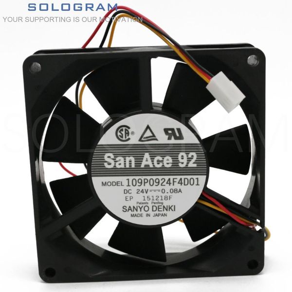 Pedler 1pcs Sanace92 için Yepyeni Sanyo Denki 109p0924f4d01 9225 92*2*25mm 24V 0.08A 3pin Inverter Server Soğutma Fanı