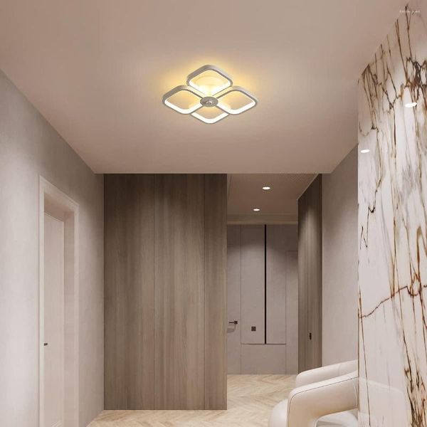 Luzes de teto 4 luz LED moderno Minimalista de dupla camada quadrada Lâmpada fria para quarto para o quarto da sala de estar