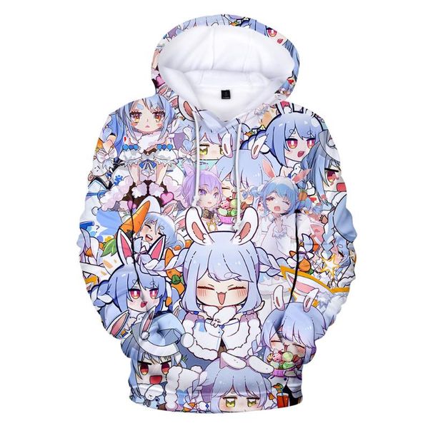Erkek Hoodies Sweatshirts 3-16 Year Boy Kız Çocuklar Anime Usada Pekora 3D Hoodie Cosplay Kostüm Çocuk Giysileri