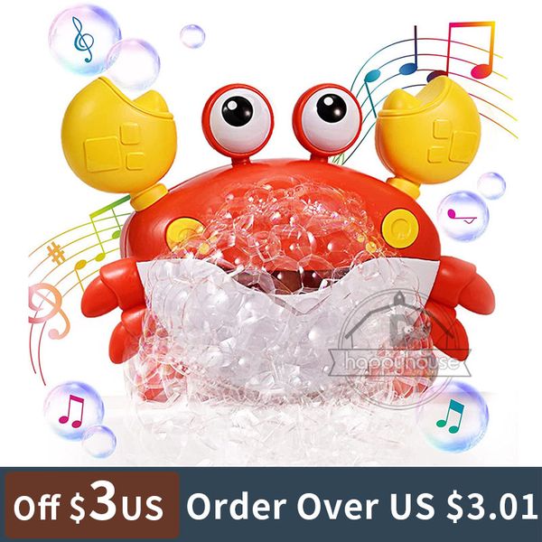 Baby Badespielzeug Seifenblasenmaschine Krabben Frosch Musik Kinder Badespielzeug Badewanne Seife Automatischer Blasenmacher Baby Badezimmerspielzeug für Kinder