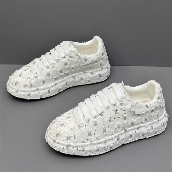 New Fashion Men Ricamo Canvas glitter Mocassini Mens Casual Oxford Shoes Wedding Groom Driving Homecoming Business Footwear