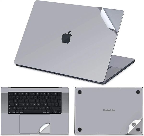 Decalques de adesivos de pele de laptop para peles para Apple 2021 Novo MacBook Pro 16 polegadas A2485 Acessórios cinza prata