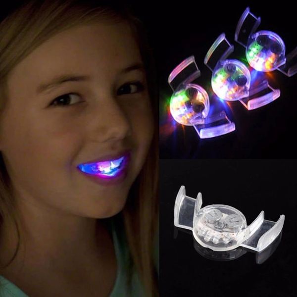 Dente bagliore divertenti a led leggero bambini giocattoli illuminati giocattoli lampeggianti gettoni per la bocca di guardia.