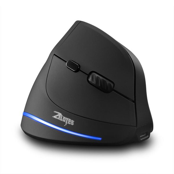 Ratos ZELOTES F35B Wireless Gaming Mouse 2.4G + BT3.0 + BT5.0 Threemode Ergonômico Vertical Mouse 3gear DPI ajustável para PC Laptop