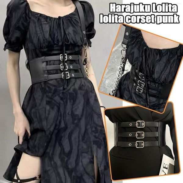 Cintos 2023 Corsário de moda punk gótico retro externo cinto de cintura larga cintura larga cister feminino vestido de decoração de decoração elast a3