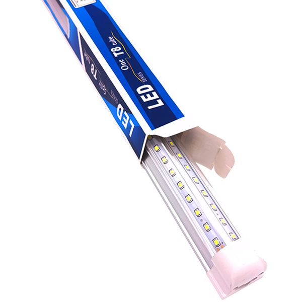 T8 Tubo de LED de linha dupla integrada 4ft 5ft 8ft 72W 100W 50W 48W SMD2835 Lâmpadas de lâmpada de luz de 8 pés de iluminação LED fluorescente