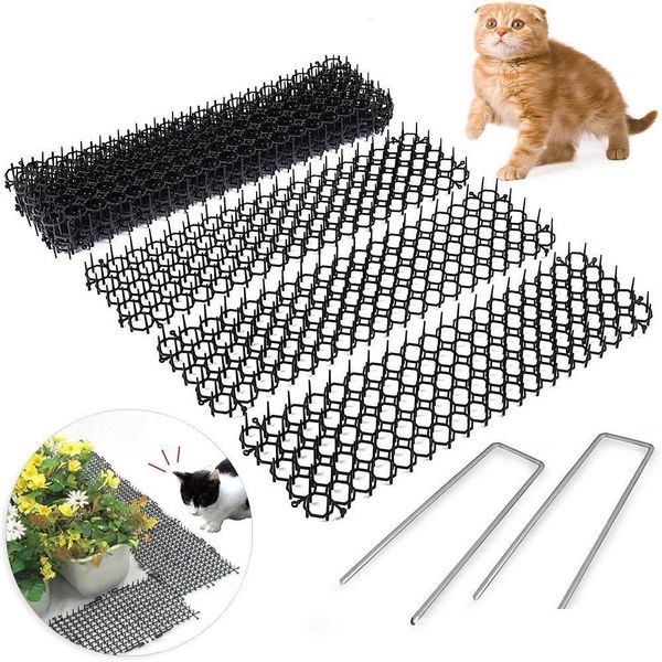 Altre forniture da giardino 10Pcs 13Cmx49Cm Prickle Strip Dig Stop Cat Repellente Deterrente Mat Spike Portable Anticat Dog Outdoor Drop Del Dhesz