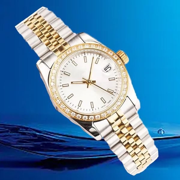 Diamondes Wristwatches 31mm 36mm Moda de ouro rosa homens automáticos mecânicos de presente de Natal designer feminino senhoras 40mm relógio de aço inoxidável banda de relógio