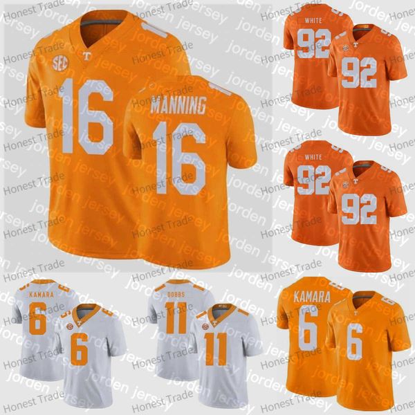 Maglia da calcio College Football personalizzata Tennessee Volunteers Ain Kamara 16 Peyton Manning 11 Joshua Dobbs Jason Witten