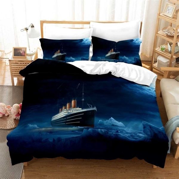 Set biancheria da letto 3d Print Design Set copripiumino King Queen Twin Size Dropshipping Boy Gife Jack e Rose Titanic 210319ex2g