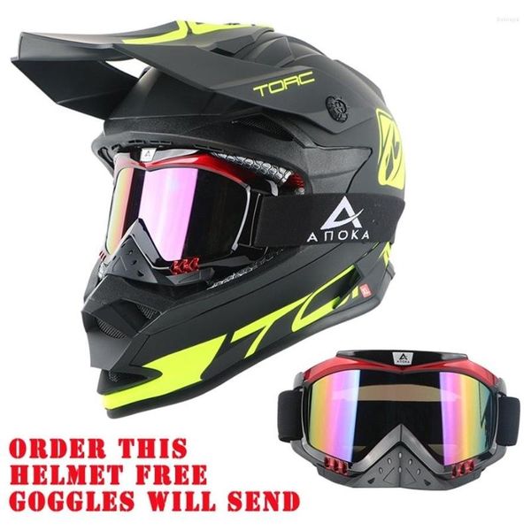 Caschi da moto 1 pz TORC T32 Casco da cross professionale DOT ATV Omologato ECE Off Road Moto con occhiali