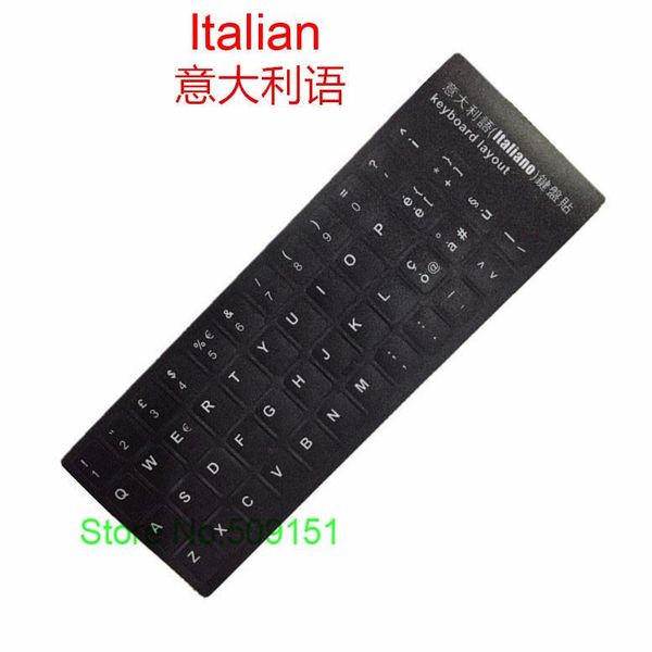 Deckt 100 PCs italienischer Tastaturaufkleber Italien Alphabet für Laptop -Desktop -Keyboard -Aufkleber 11.6 12 13,3 14 15,4 17,3 Zoll Tastatur