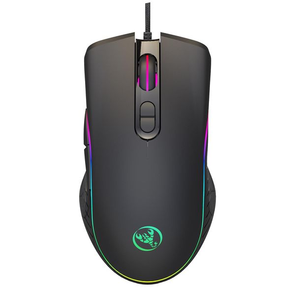 Ratos 2021 hxsj a867 mouse para jogos 7 botões 6400dpi óptico usb com fio desktop ratos rgb retroiluminado para jogadores de computador portátil