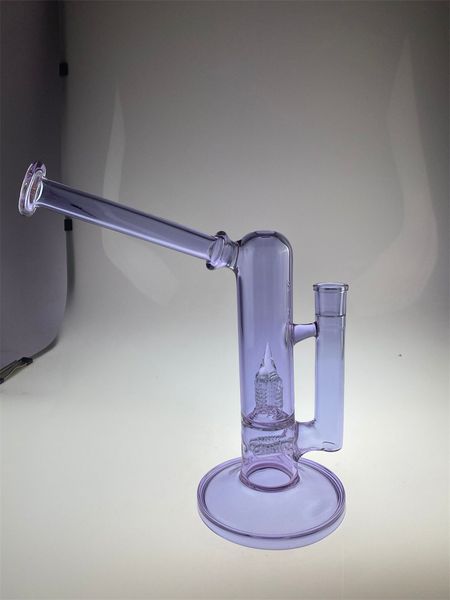 Wasserpfeife aus Glas, 10 Zoll, Höhe 18 mm, violette Natty-Bong, 2 Vorteile, sauber, hochwertig, neuer Stil