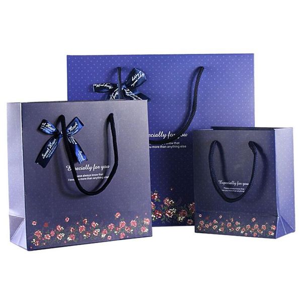 Borse da imballaggio Ins Confezione regalo Borsa Matrimonio Compleanno Specialmente per te Lettere Stampate Panno blu Negozio Paper Drop Delivery Office Sch Dha9W