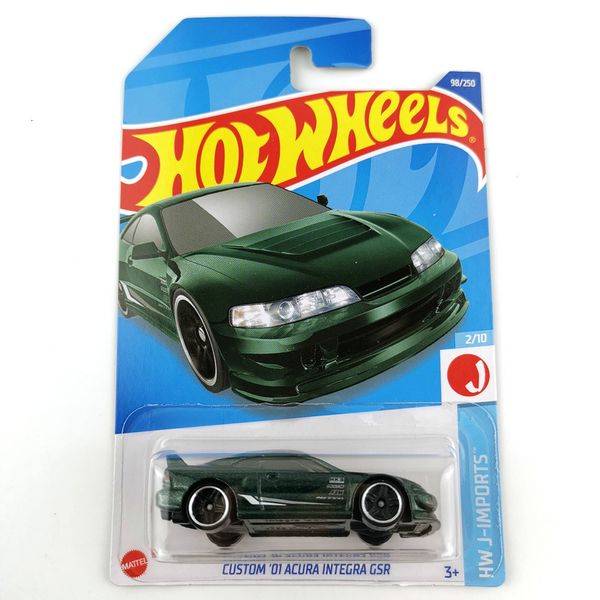 Диацист модели автомобильные колеса 1 64 Car Custom 01 Acura Integra GSR Metal Diecast Model Car Kids Toys подарок 230526