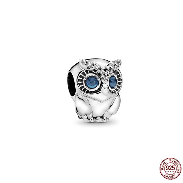 925 Sterling Silver Pandora charme pendente Animal Cat Eagle Pearl é adequado para colar de pulseira original Feminino Jóias Femininas Acessórios de Moda Diy