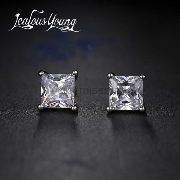 Stud Classic Square Cubic Zirconia Orecchini a bottone per uomo Small CZ Crystal Women Studs Ear For Party Mens Orecchini Brincos AE400 J230529