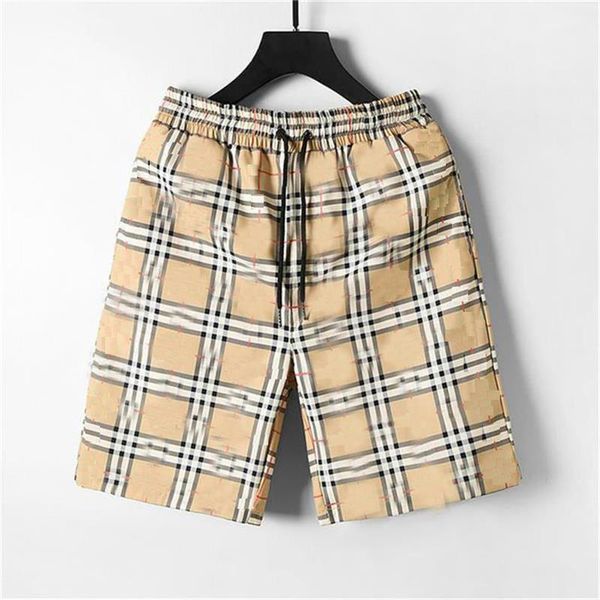 pantaloncini per uomo designer pantaloncini uomo donna uomo corto Fanshion Pantaloncini cinesi di alta qualità Vita alta e sottile plaid marrone sottile uomo casual pantaloncini da bagno pantaloncini a rete 4XL