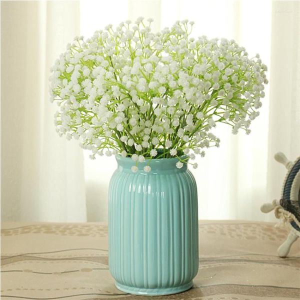 Fiori decorativi Articoli per l'arredamento della casa Decorazione artificiale Babysbreath Piccolo vaso decorativo per fiori in stile cinese bonsai