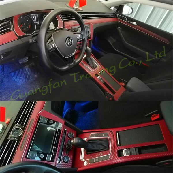 Per Volkswagen VW Passat B8 17-21 Auto-Styling 3D/5D In Fibra di Carbonio Interni Auto Center Console Cambiamento di Colore Stampaggio Decalcomanie