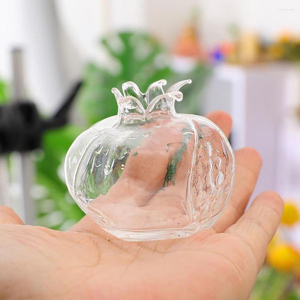 Vasos 3x mini -romã vidro vaso de vidro feito à mão Pote de flores Ambar vintage
