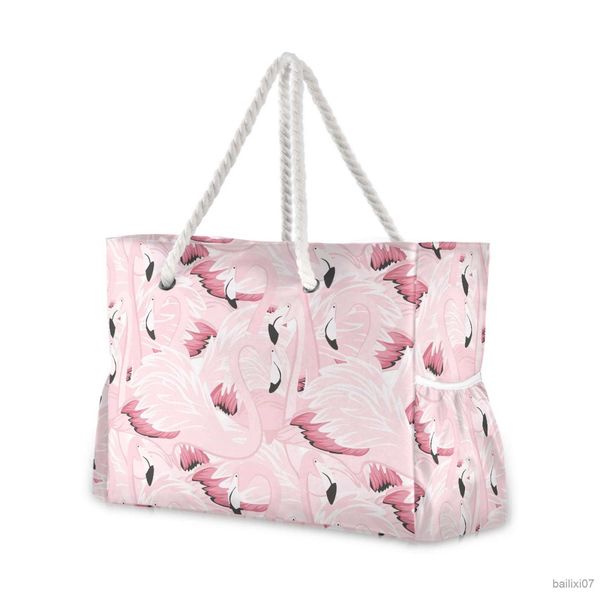 Andere Taschen Neue berühmte Strandtasche Flamingo Umhängetasche Geldbörse und Handtaschen Große Kapazität Rosa Damen Casual Tote Luxustaschen