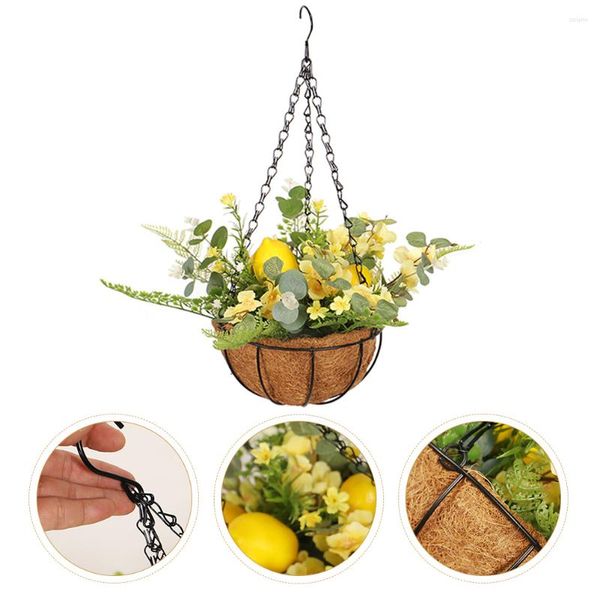 Dekorative Blumen Blumenarrangement Hängekorb Pflanzen Faux Outdoor Indoor Container Blumentopf Kranz Balkon Pflanzgefäß Halter