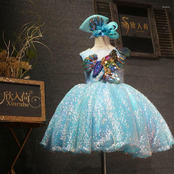 Девушка одевается настоящая картинка роскошные девочки для вечеринки с бисером кристаллы маленькая принцесса ткани ткани костюмы