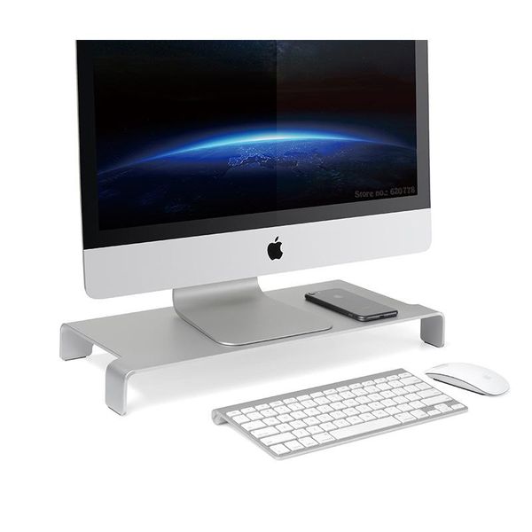 Stand Monitor Stand Aluminium Computer Riser Organizador estável para MacBook/IMAC Pro/TV Screen/Print Lapdesk Suporte com armazenamento de teclado