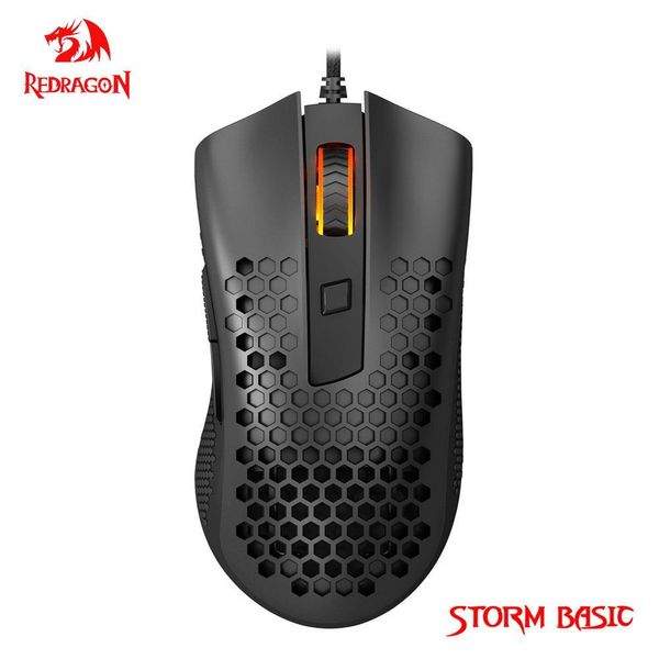 Mäuse REDRAGON Storm Basic M808N USB-verkabelte leichte Gaming-Maus 12400 DPI 6 programmierbare Gaming-Mäuse ergonomisch für Laptop-Computer