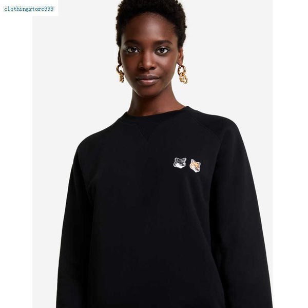 Yiciya capuz moletom sweatshirt bordado bordado algodão redondo suéter de pescoço de pescoço novo preto clássico feminino pulôver moletons moleto